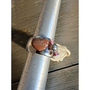 Morellato I Love Chocolate Heart Candy Silver Tone Vintage Ring Size 8